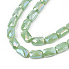 Electroplate Opaque Solid Color Glass Beads Strands EGLA-N002-25-A03-3