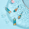 2 Pairs 2 style Teardrop & Rectangle Lampwork Dangle Earrings EJEW-FI0001-17-7