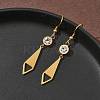 304 Stainless Steel Tie Dangle Earrings EJEW-Z129-19G-2