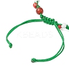 Flower Natural Natural Carnelian Braided Bracelets for Women BJEW-TA00625-01-4