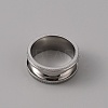 201 Stainless Steel Grooved Finger Ring Settings STAS-WH0027-26A-P-2
