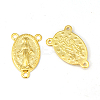 40Pcs Holy Oval Carved Virgin Mary Tibetan Style Alloy Chandelier Component Links TIBE-ZF0001-01G-1