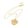 Brass Micro Pave Clear Cubic Zirconia Heart Pendant Necklaces for Women NJEW-S438-07C-G-4
