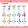 60Pcs 12 Style Glass Pendant PALLOY-CA00001-2