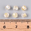 Transparent Spray Painted Glass Beads X1-EGLA-N018-4mm-09-4
