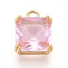 Brass Micro Pave Cubic Zirconia Charms KK-N261-24C-G-1