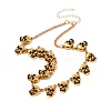 Halloween Skull Alloy Bib Necklaces for Women NJEW-A061-01AG-1
