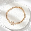 Brass Micro Pave Cubic Zirconia Link Chain Bracelets KK-R217-48G-1