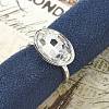 Oval Brass Cuff Rings for Women RJEW-G337-06P-03-1