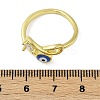 Brass Micro Pave Clear Cubic Zirconia Enamel Cuff Rings for Women RJEW-L113-031G-5