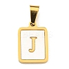 PVD Vacuum Plating 304 Stainless Steel Pave Natural White Shell Pendants STAS-S130-03G-J-1