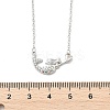 Brass Micro Pave Cubic Zirconia Heart Mermaid Pendant Necklaces for Women NJEW-S441-07A-P-5
