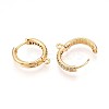 Brass Micro Pave Cubic Zirconia Hoop Earring Finding KK-N261-47G-2