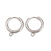 316 Stainless Steel Huggie Hoop Earring Findings X-EJEW-B158-01C-P-1