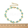 304 Stainless Steel Flat Round Acrylic Rhinestone Cup Chain Anklets for Women LS-AJEW-B031-02G-03-5
