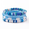 4Pcs 4 Styles Polymer Clay Heishi Beads Stretch Bracelets Sets BJEW-JB05908-3