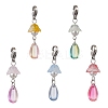 5Pcs 5 Colors Glass Pendant Decorations HJEW-JM02905-2