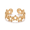 Ion Plating(IP) 304 Stainless Steel Star Wrap Open Cuff Ring for Women RJEW-A005-36G-1