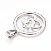 Non-Tarnish Yoga 304 Stainless Steel Pendants X-STAS-I135-24P-2