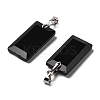 Natural Obsidian Faceted Pendants G-U031-04P-02-2