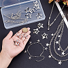 3Pcs Zinc Alloy Star Pendant Layered Necklaces for Women NJEW-GA0001-13-3
