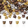 80Pcs 4 Colors Tibetan Style Alloy Kitten Beads TIBEP-YW0002-20-1