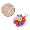 Hydrangea Flower Acrylic Pendant Decoration HJEW-TA00294-3