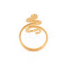 Ion Plating(IP) 304 Stainless Steel Snake Wide Open Cuff Ring for Women RJEW-S405-160G-2
