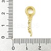 Rack Plating Brass Pave Clear Cubic Zirconia Fork European Dangle Charms KK-Z067-33G-3