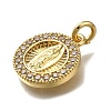 Brass Micro Pave Clear Cubic Zirconia Pendants ZIRC-I070-068G-2