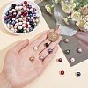 120Pcs 12 Colors 1-Hole Plastic Imitation Pearls Shank Buttons BUTT-WR0001-16-3