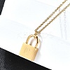 304 Stainless Steel Rolo Chain Pendant Necklaces NJEW-S444-01G-17-5