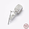 Anti-Tarnish Rhodium Plated 925 Sterling Silver Micro Pave Cubic Zirconia Pendant Bails X-STER-P034-43P-6
