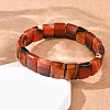 Dyed & Heated Natural Banded Agate Faceted Beaded Stretch Bracelets for Women BJEW-K251-08F-3