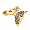 Rack Plating Alloy Enamel Big Pendants ENAM-N056-398B-G-2