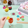 8Pcs Orange Silicone Wine Glass Charms AJEW-WH00471-02-3