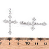 Rhodium Plated 925 Sterling Silver Micro Pave Clear Cubic Zirconia Pendants STER-T007-31P-3