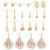 10Pair Alloy & Brass Dangle Earring & Stud Earring Sets EJEW-PH01451-1