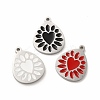 304 Stainless Steel Enamel Pendants STAS-F291-04P-1