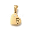 304 Stainless Steel Heart Pendants with Rhinestone LS-STAS-Z103-01G-02-1