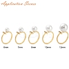 Brass Micro Clear Cubic Zirconia Cuff Finger Rings Setting X-KK-T056-52G-NF-4