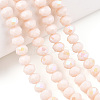 Electroplate Opaque Solid Color Glass Beads Strands EGLA-A034-P4mm-L20-4