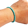 Natural Turquoise Beaded Stretch Bracelets for Men Women PW-WG83054-07-1