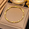 304 Stainless Steel Twisted Bangles for Women LS-BJEW-Q040-07G-1