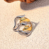 304 Stainless Steel Adjustable Cuff Rings LS-RJEW-S626-01GP-C-1
