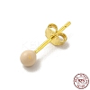 Enamel Round Ball Stud Earrings LS-EJEW-C020-01G-03-3