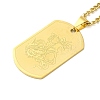 201 Stainless Steel Curb Chain Rectangle with Dragon Pendant Necklaces for Women LS-NJEW-M008-03G-1
