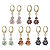 Natural Mixed Stone Leverback Earrings EJEW-JE06165-1