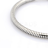 Tarnish Resistant 304 Stainless Steel European Style Round Snake Chains Bracelets STAS-J015-02-2