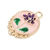 Brass Enamel Pendants KK-K351-48G-02-2